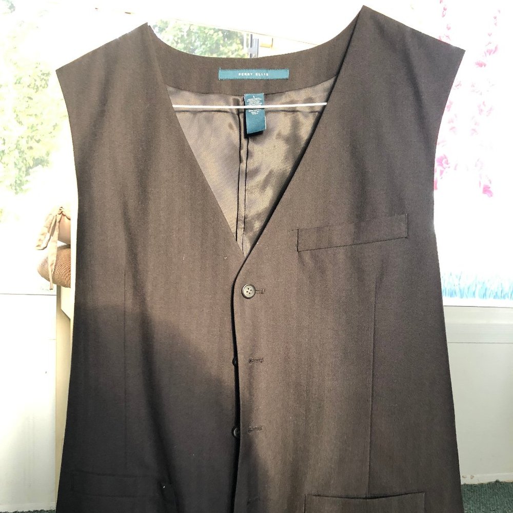 black men suit vest 82%polyester18%rayon L